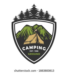 Imagen de un vector de aventura de montaña