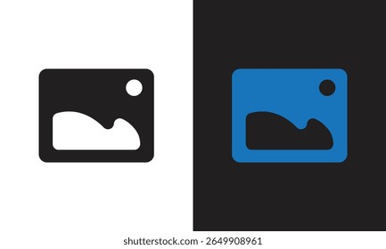 Bild mit Bergsymbol-Logo. Großartiges Logo-Symbol für, Industrie, Social Media, Unterhaltung und Web.