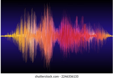 Image of multicolored sound waves. The concept of sound perception.