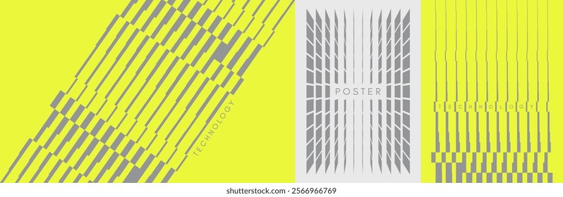 Image of multiple lines of different thicknesses with transition and shift effect. Dynamic gradient pattern. Vector for banner, flyer, cover or brochure.