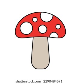 The image of a mushroom in the style of minimalism. Fly agaric is an indestructible mushroom