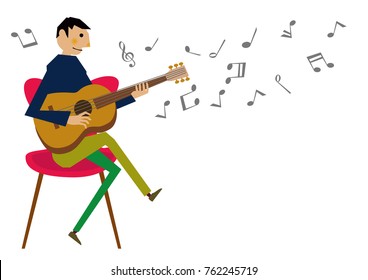 Image of music. Musician. guitar.guitarist.Music clip art.