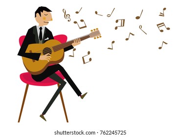 Image of music. Musician. guitar.guitarist.Music clip art.