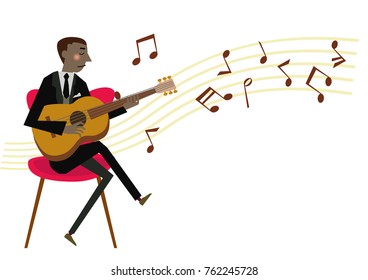 Image of music. Musician. guitar.guitarist.Music clip art.