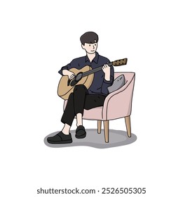 Image of a musician playing a guitar