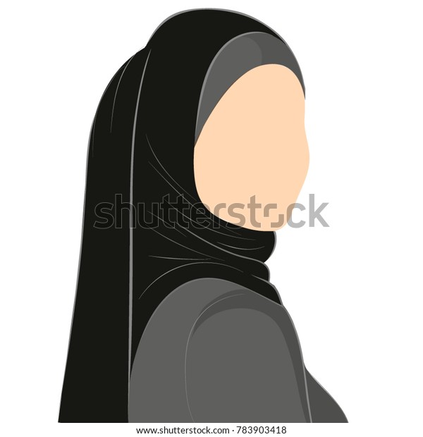 Image Muslim Woman Hijab  Without  Face  Stock Vector 