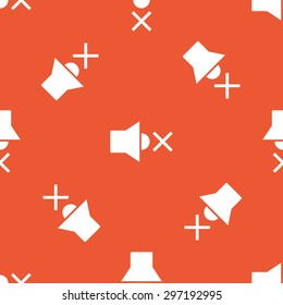 Image of muted loudspeaker, repeated on orange background