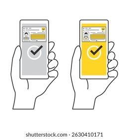 Imagen de una tarjeta My Number instalada en un smartphone. El texto de la ilustración indica ejemplos.