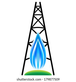 An Image Of A Natural Gas Fracking Icon.