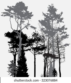 Image of Nature. Tree Silhouette. Eco banner. Vector Illustration. EPS10