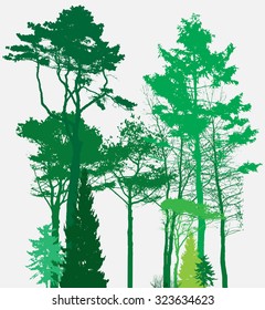 Image of Nature. Tree Silhouette. Eco banner. Vector Illustration. EPS10
