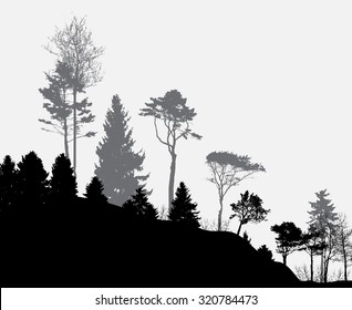 Image of Nature. Tree Silhouette. Vector Illustration. EPS10