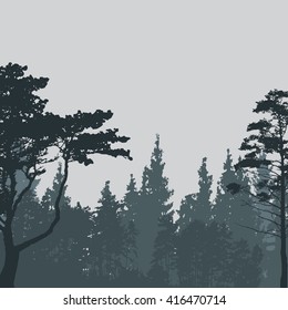 Image of Nature. Tree Silhouette. Vector Illustration. EPS10