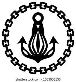 An image of a Nautical Ship Anchor Chain Silhouette