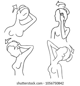 An image of neck stretching exercise routines woman.