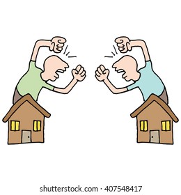 An image of a Neighbors fighting.