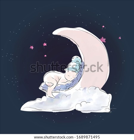 An image of a newborn baby for assembling a cute baby shower card.