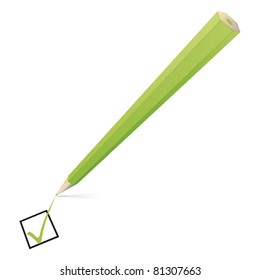 An image of a nice green pencil checking