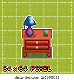 image of a night lamp with a simple pixel art style, for 64 x 64 size pixels
