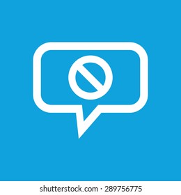 Image of NO sign in chat bubble, isolated on blue
