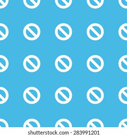 Image of NO sign, repeated in straight lines on blue background