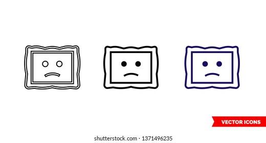 Image not available filled icon of 3 types: color, black and white, outline. Isolated vector sign symbol.