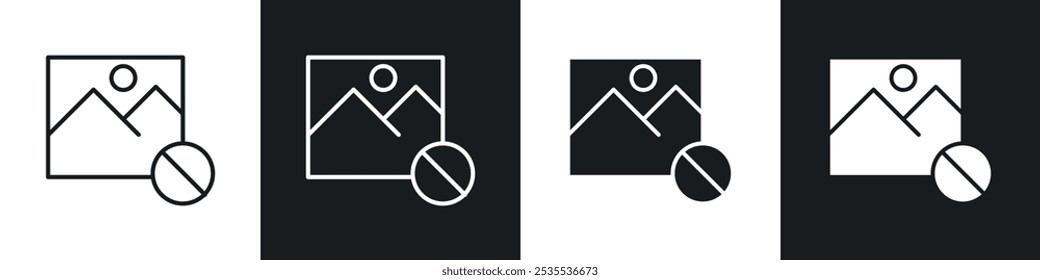 Image not an available vector icon set in black and white. EPS 10 illustration