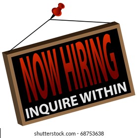 An image of a now hiring sign.