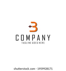 image of number 3 logo with arrow next to it