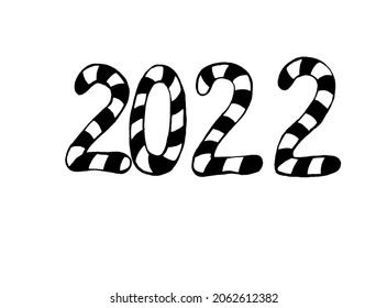 imagen de números en un fondo blanco. garabatos. nuevo año 2022