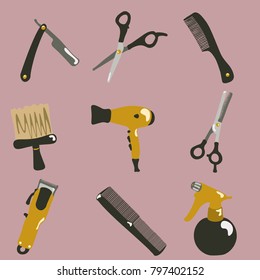 Image objects for barber shop.