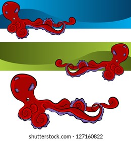 An image of an octopus banner set.