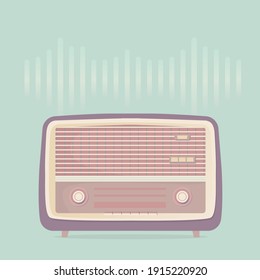 Image of old radio and music