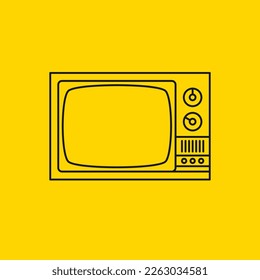 Imagen de una vieja TV. Objeto aislado en el fondo.