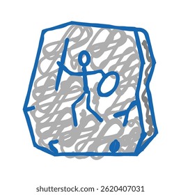 imagem em pedra ícone doodle esboço vetor. imagem em pedra sinal. símbolo isolado ilustração