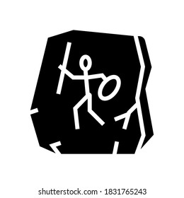 image on stone glyph icon vector. image on stone sign. isolated contour symbol black illustration