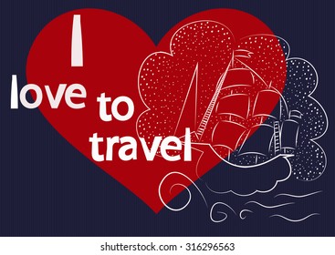 Image on the theme of travel with text elements