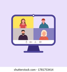 С imagen de ordenador, reuniones en línea y videoconferencias