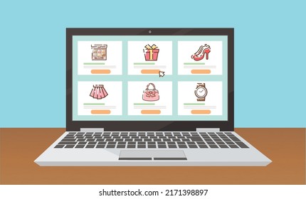 Image of online store. Vector illustration.