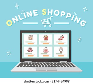 Image of online store. Vector illustration.
