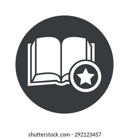 Image of open book with star in black circle, isolated on white