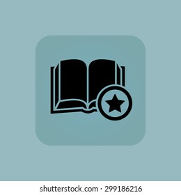 Image of open book and star in square, on pale blue background