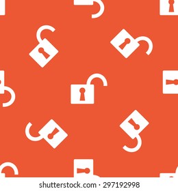 Image of open padlock, repeated on orange background