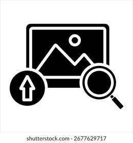 Ilustração do vetor de ícone de glifo de otimização de imagem