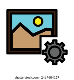 Image Optimization Vector Line Filled Icon Design