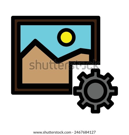 Image Optimization Vector Line Filled Icon Design