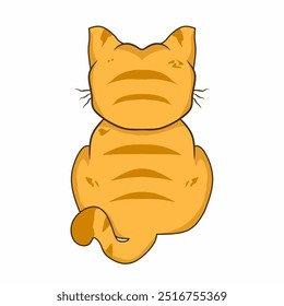 An image of an orange cat from behind in vector format can be screen printed for children's t-shirts, book covers and gift covers