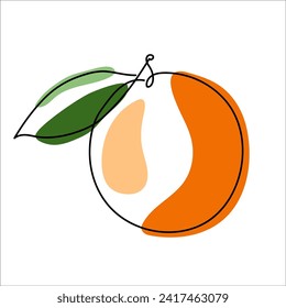 An image, an orange icon in the style of lines, isolated on a white background. For menu design, store signage. Vector graphics