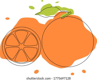 an image of an orange outline on an orange background.stock isolated illustration on white background for printing on postcards, websites, shop advertising in cartoon style