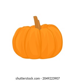 Imagen de una calabaza anaranjada sobre un fondo blanco y de diseño plano
